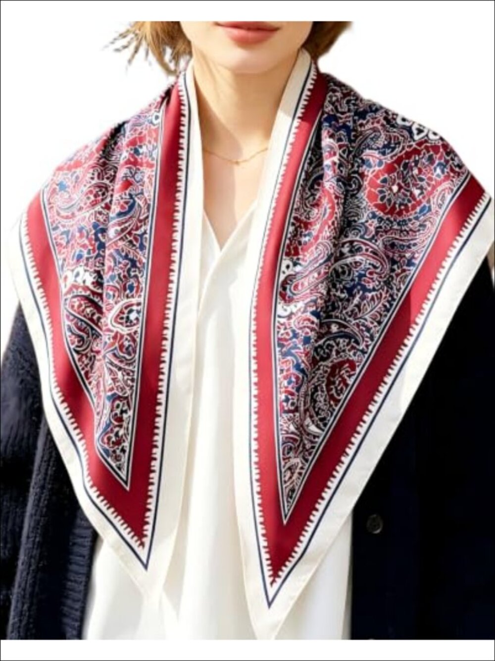 Triangle Satin Scarf Belt Women Neck Wrap Shawl Headband Lightweight